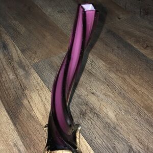 Funky Purple Twisted Vintage Blown Glass Single Stem Vase Art Deco Home Decor